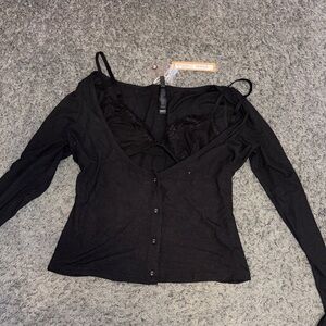 Skims Soft Lounge Lace bra attached to long sleeve Women's Top